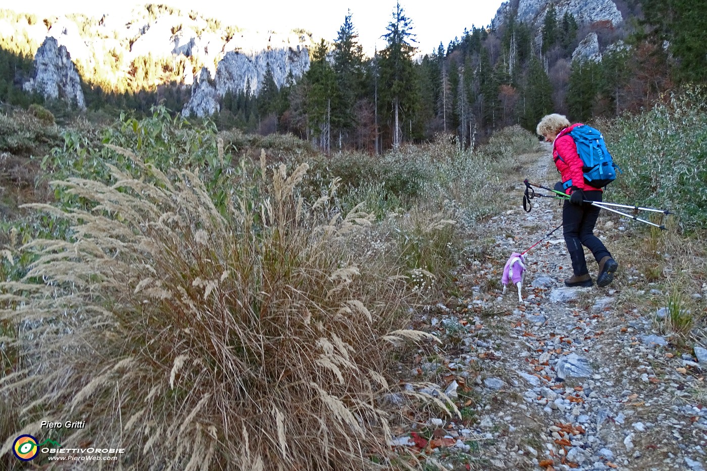 09 Il primo tratto sul fianco del canalone ghiaioso.JPG -                                